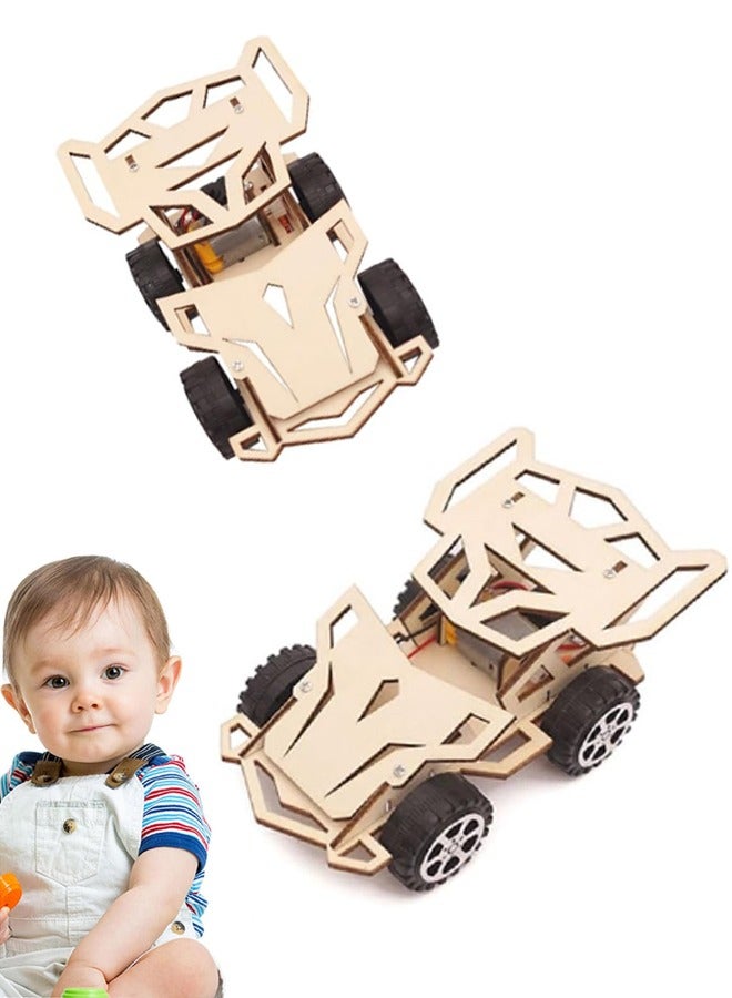Wooden Wireless Remote Control Racing Car F4, Science Experiment, 3D Wooden Puzzles,  for Applicable to Youth Age,Robotic Stem Project Model Car Kits to Build - Image 3
